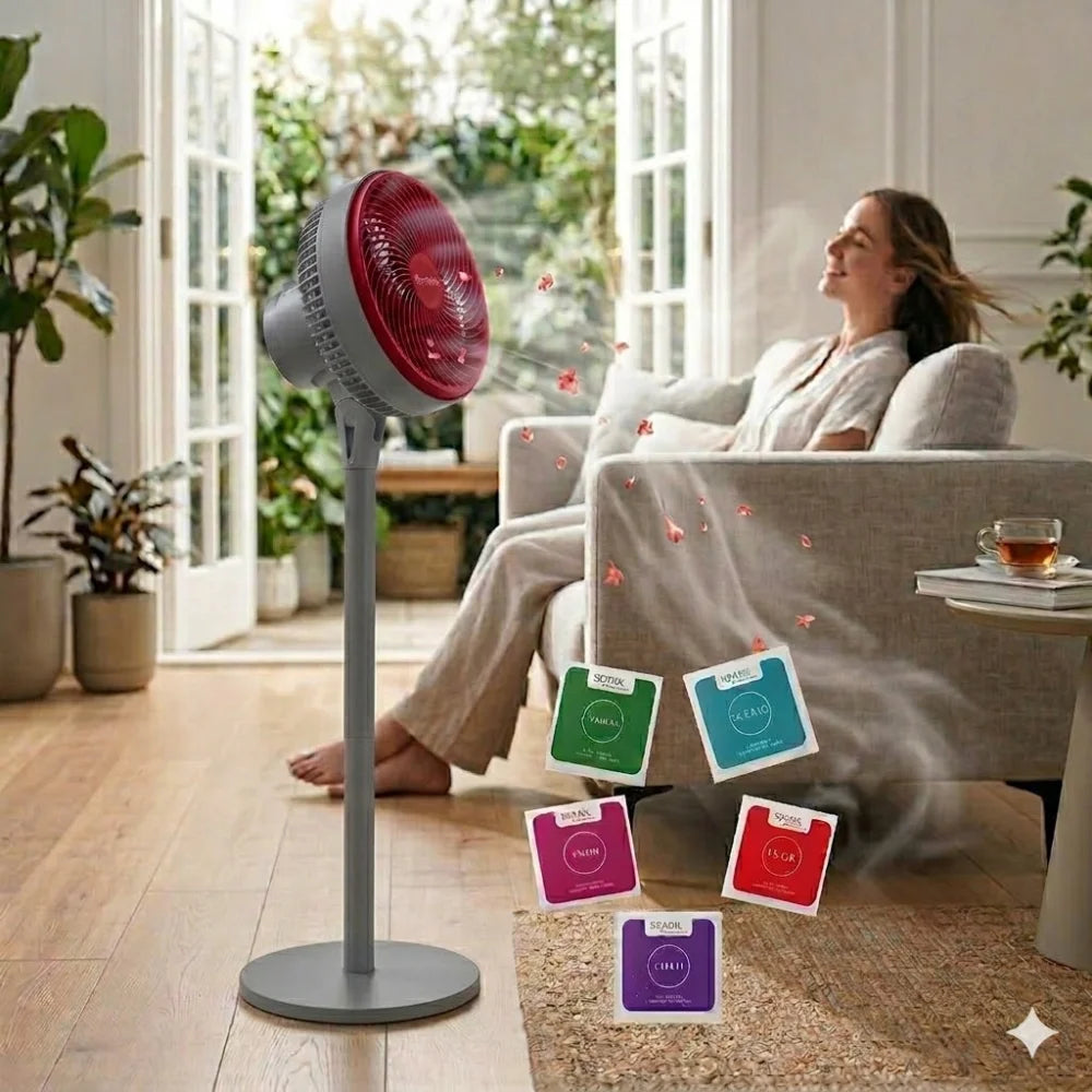 Ventilador de pie con aromaterapia