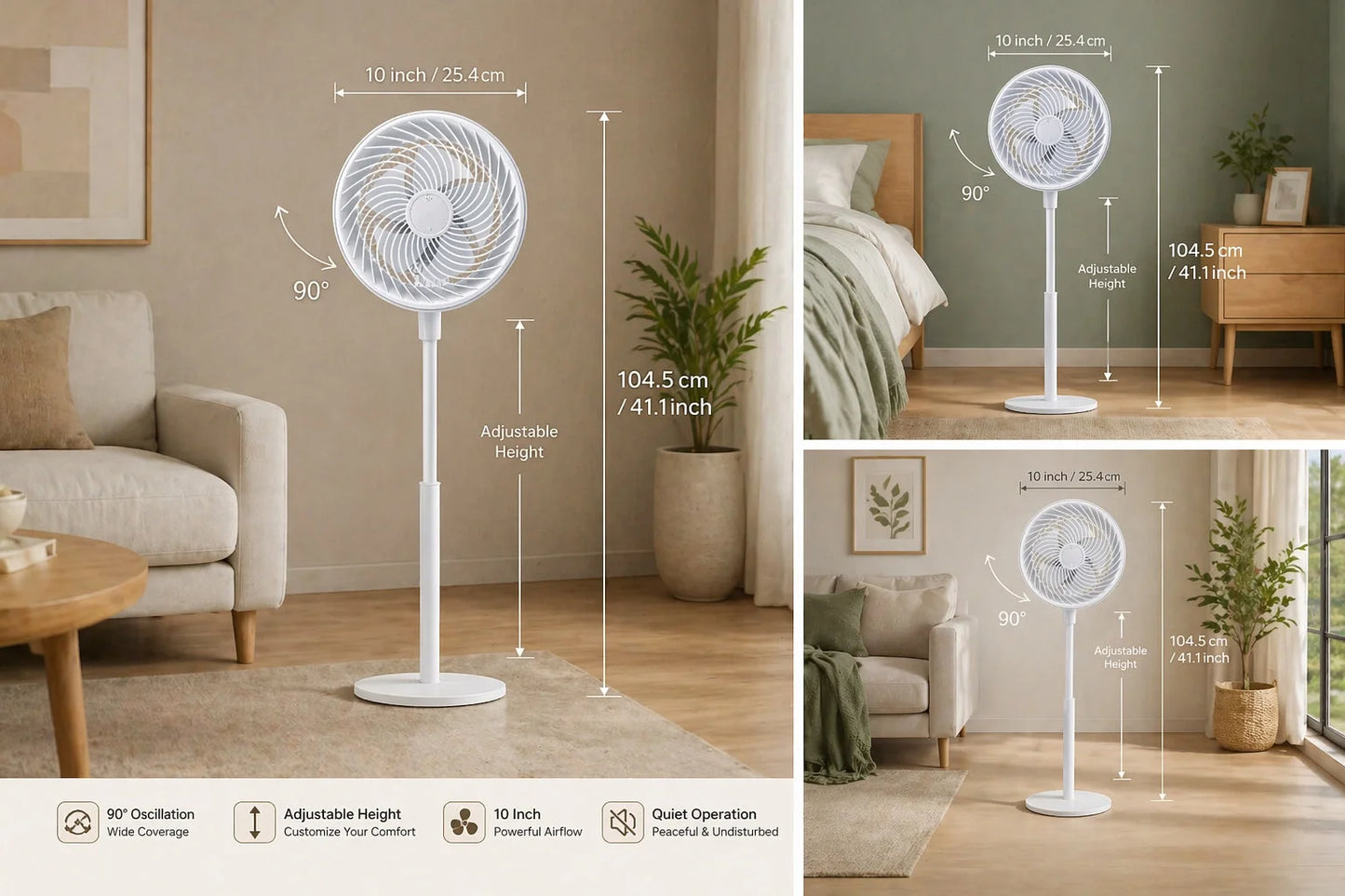 Ventilador de pie rotativo