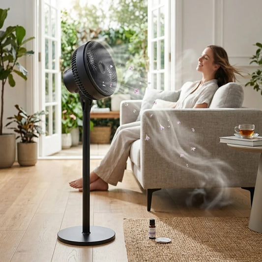 Ventilador de pie con aromaterapia