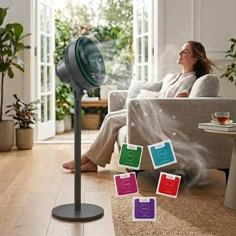 Ventilador de pie con aromaterapia