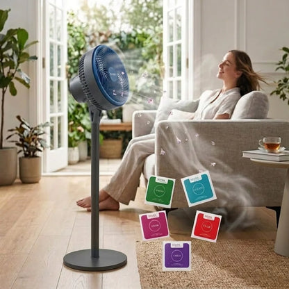 Ventilador de pie con aromaterapia