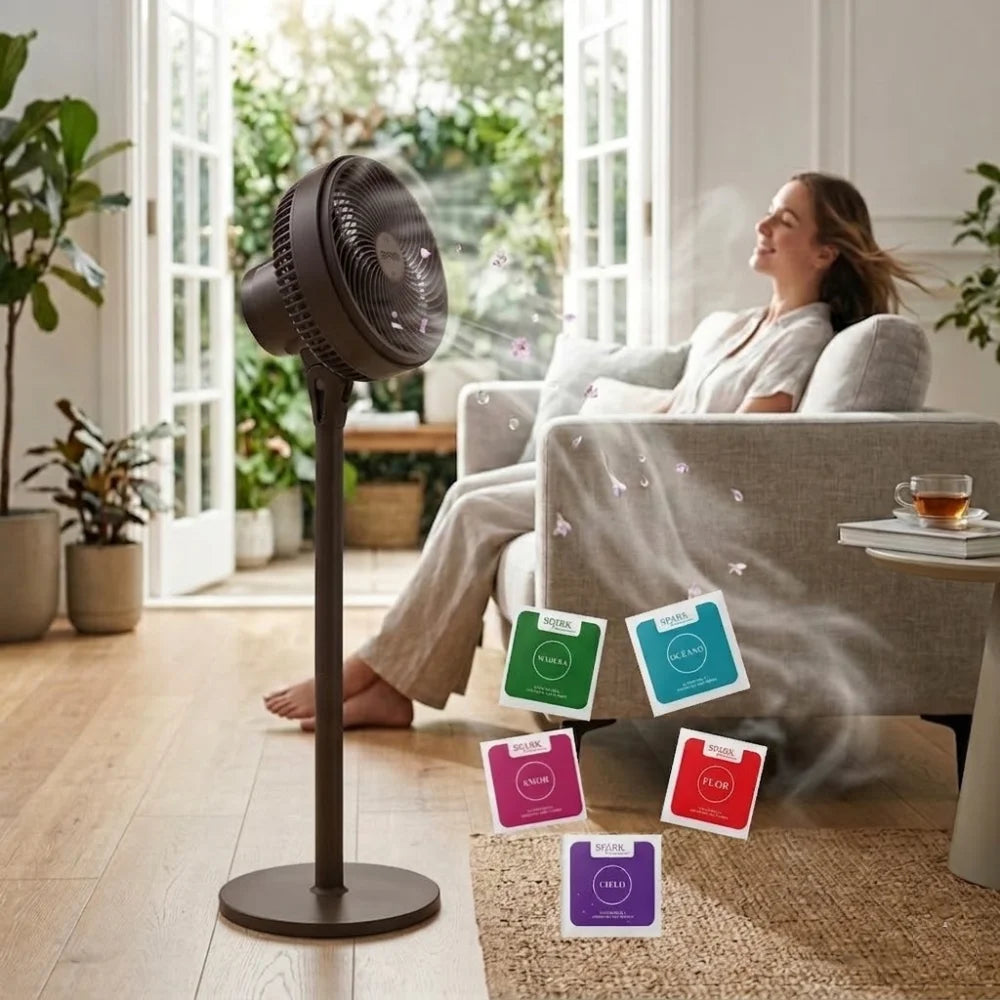 Ventilador de pie con aromaterapia