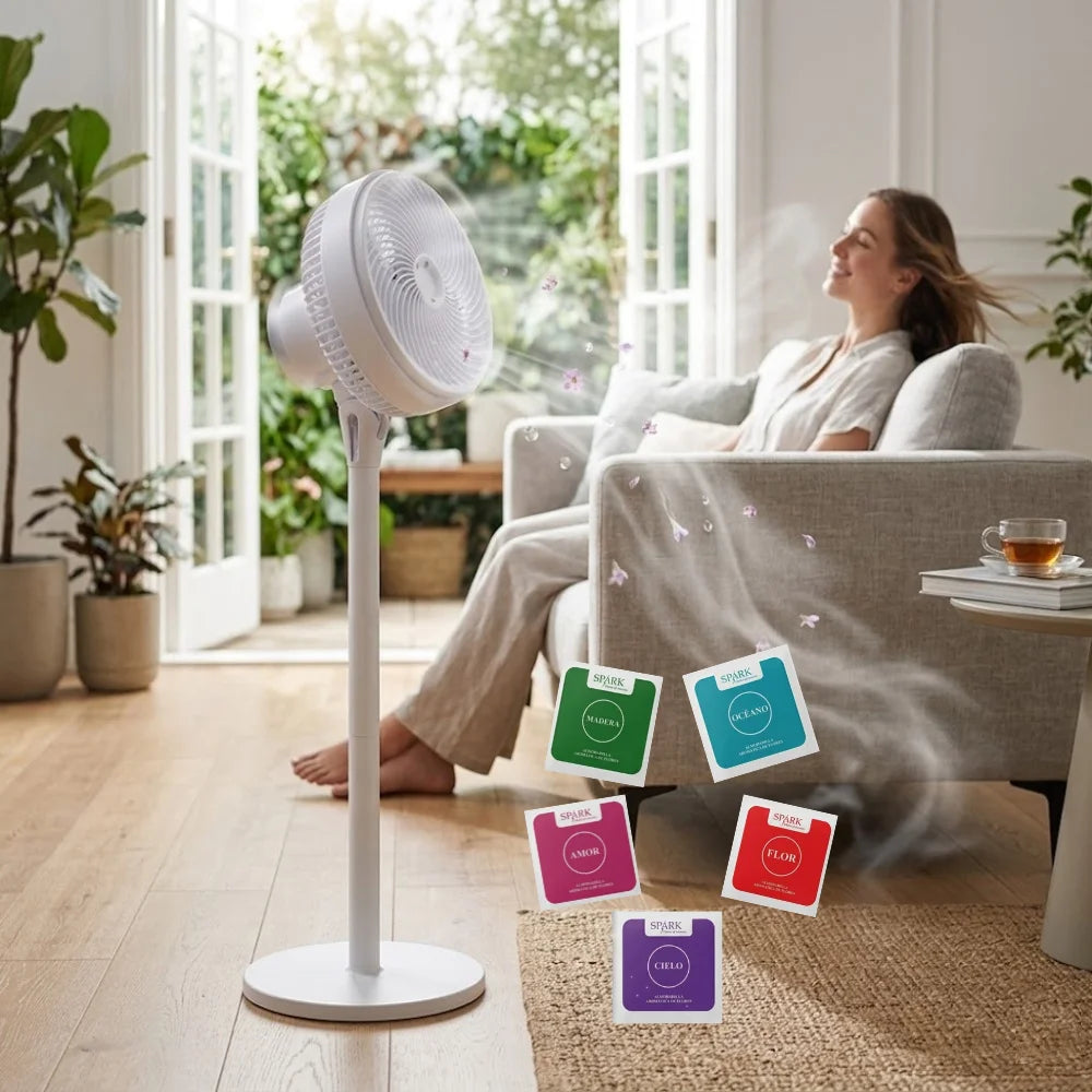 Ventilador de pie con aromaterapia