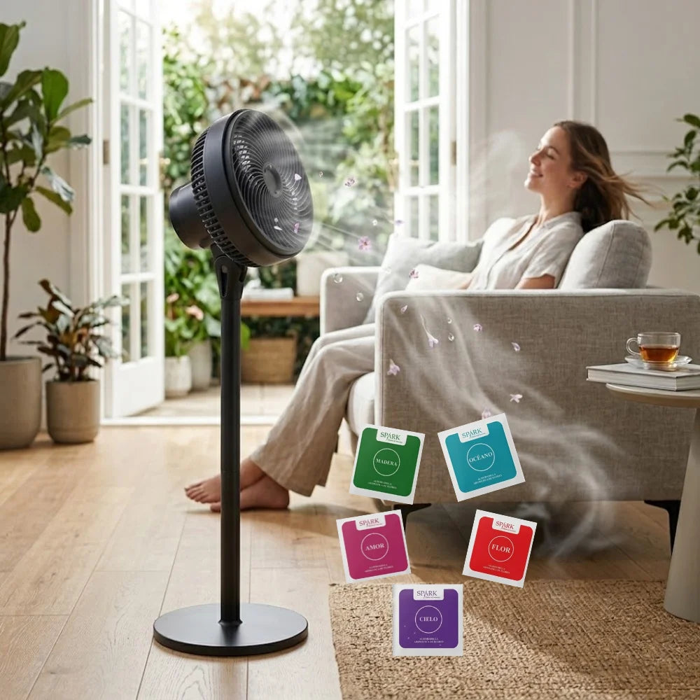 Ventilador de pie con aromaterapia