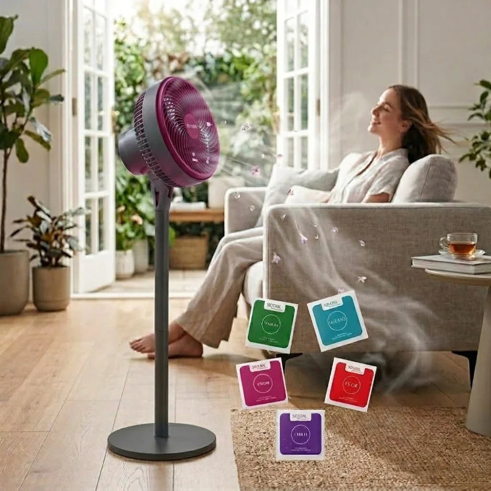 Ventilador de pie con aromaterapia