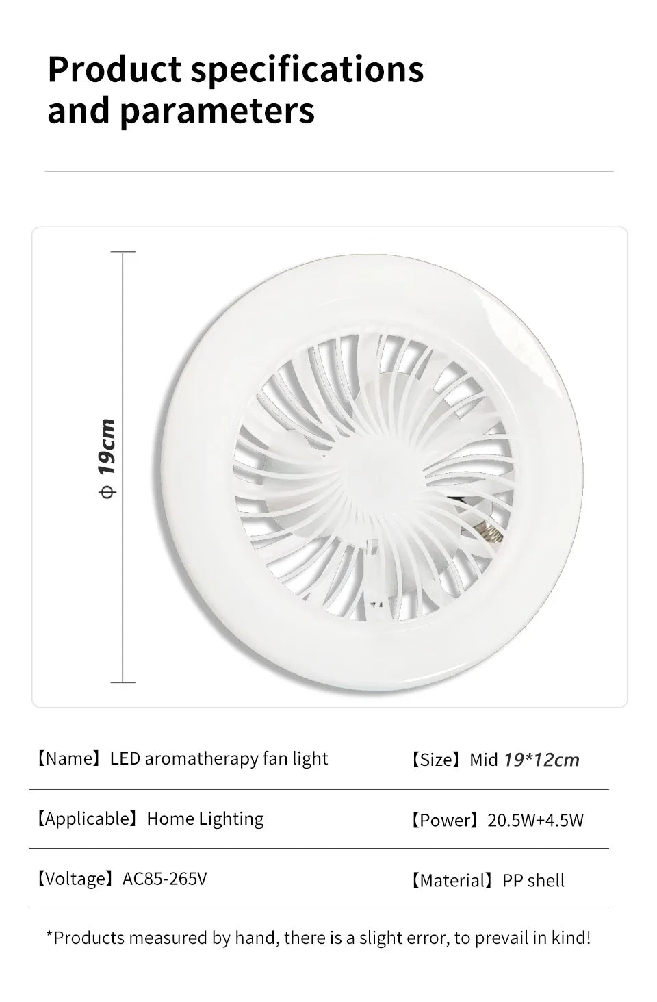 Mini ventilador lámpara